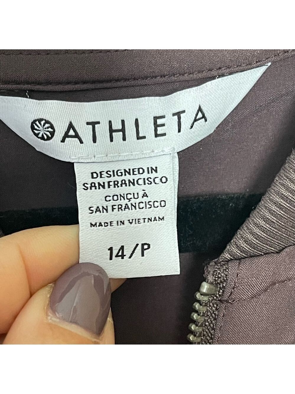 ATHLETA BROOKLYN UTILITY BAGGY JUMPSUIT Relax fit Color Shale Dusty Purple 14P - Picture 16 of 17